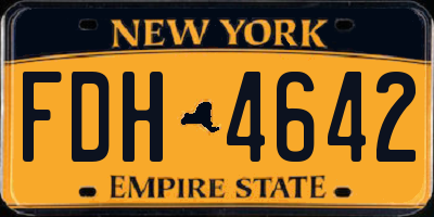 NY license plate FDH4642
