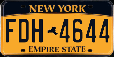 NY license plate FDH4644