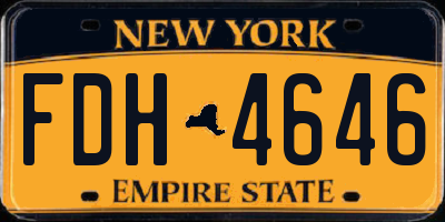NY license plate FDH4646