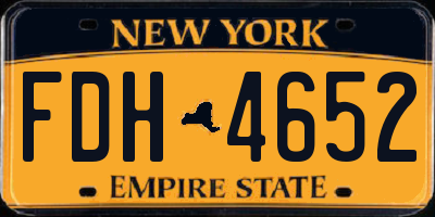 NY license plate FDH4652