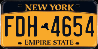 NY license plate FDH4654