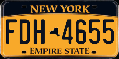 NY license plate FDH4655