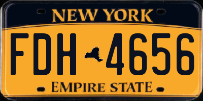 NY license plate FDH4656