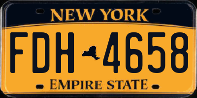 NY license plate FDH4658