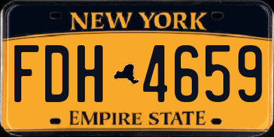 NY license plate FDH4659