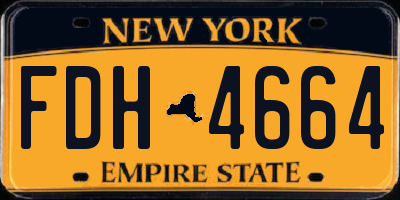 NY license plate FDH4664