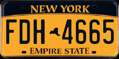 NY license plate FDH4665