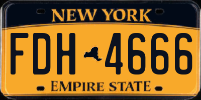 NY license plate FDH4666