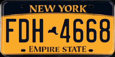 NY license plate FDH4668