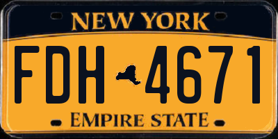 NY license plate FDH4671