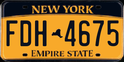 NY license plate FDH4675