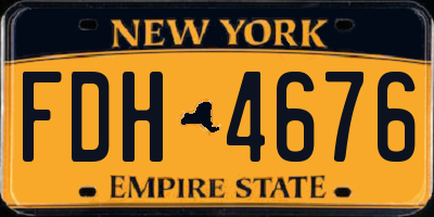 NY license plate FDH4676