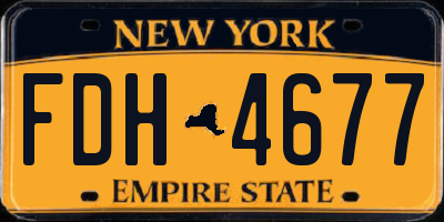 NY license plate FDH4677