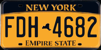 NY license plate FDH4682