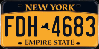 NY license plate FDH4683