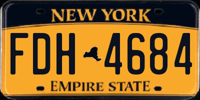 NY license plate FDH4684