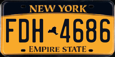 NY license plate FDH4686