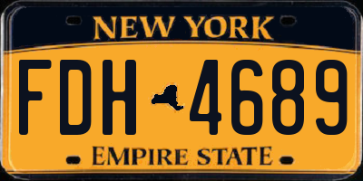 NY license plate FDH4689