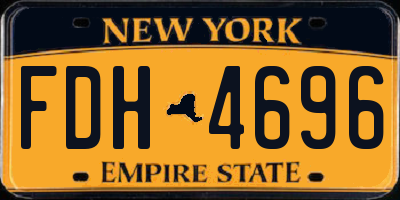 NY license plate FDH4696