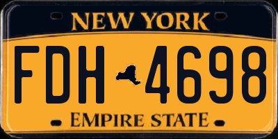 NY license plate FDH4698
