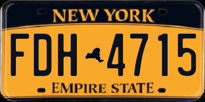 NY license plate FDH4715