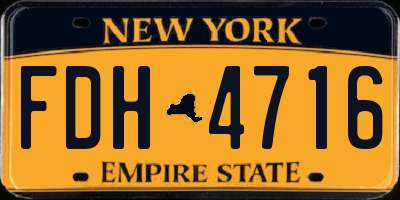 NY license plate FDH4716
