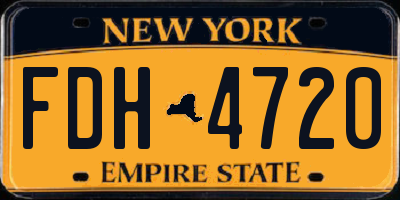 NY license plate FDH4720