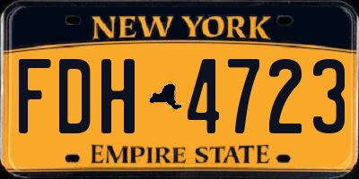 NY license plate FDH4723