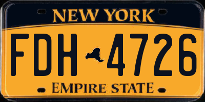 NY license plate FDH4726