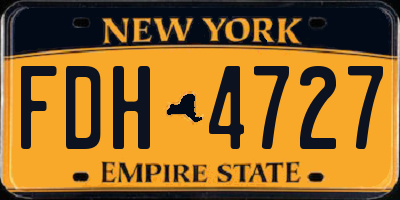 NY license plate FDH4727