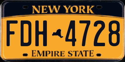 NY license plate FDH4728