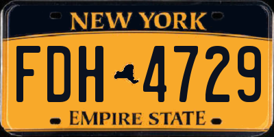 NY license plate FDH4729
