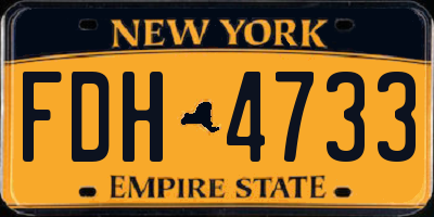 NY license plate FDH4733
