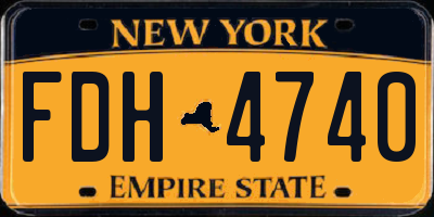 NY license plate FDH4740