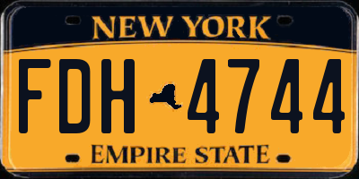 NY license plate FDH4744