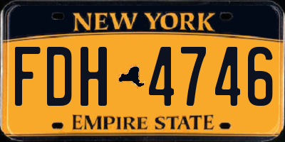 NY license plate FDH4746