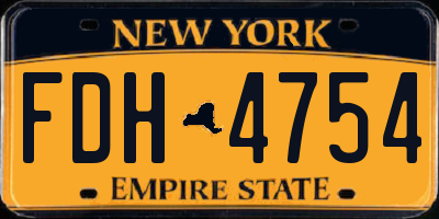 NY license plate FDH4754