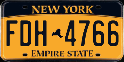 NY license plate FDH4766