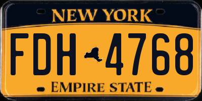 NY license plate FDH4768