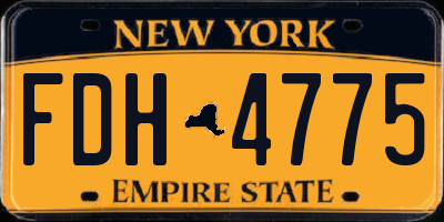 NY license plate FDH4775