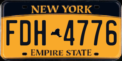 NY license plate FDH4776