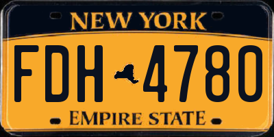NY license plate FDH4780