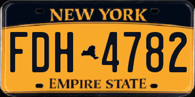 NY license plate FDH4782