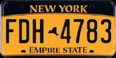 NY license plate FDH4783