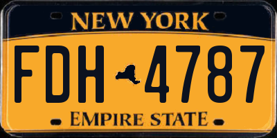 NY license plate FDH4787