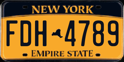 NY license plate FDH4789