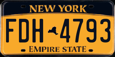NY license plate FDH4793