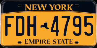 NY license plate FDH4795