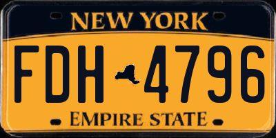 NY license plate FDH4796