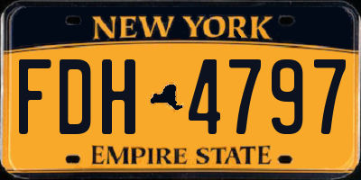NY license plate FDH4797